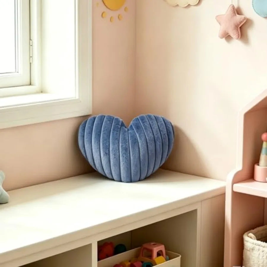 Heart-Shaped Faux Fur Pillow