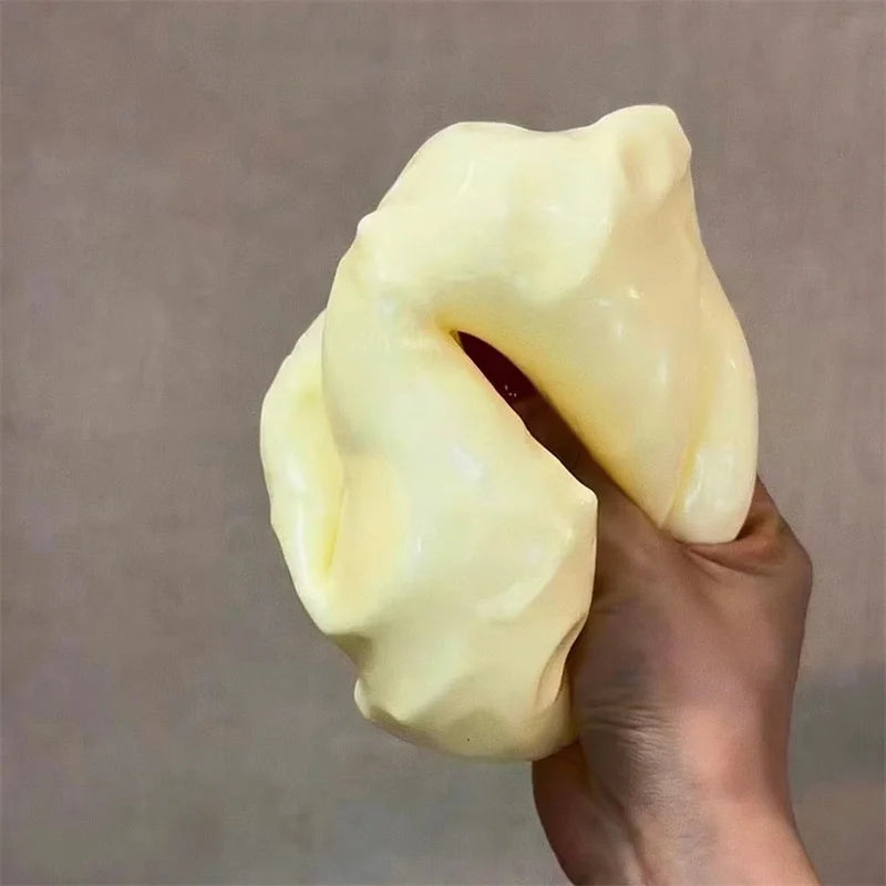 Jumbo Cheese Cube Stress Ball — Shapeable ASMR Non-Bounce Fidget Gift