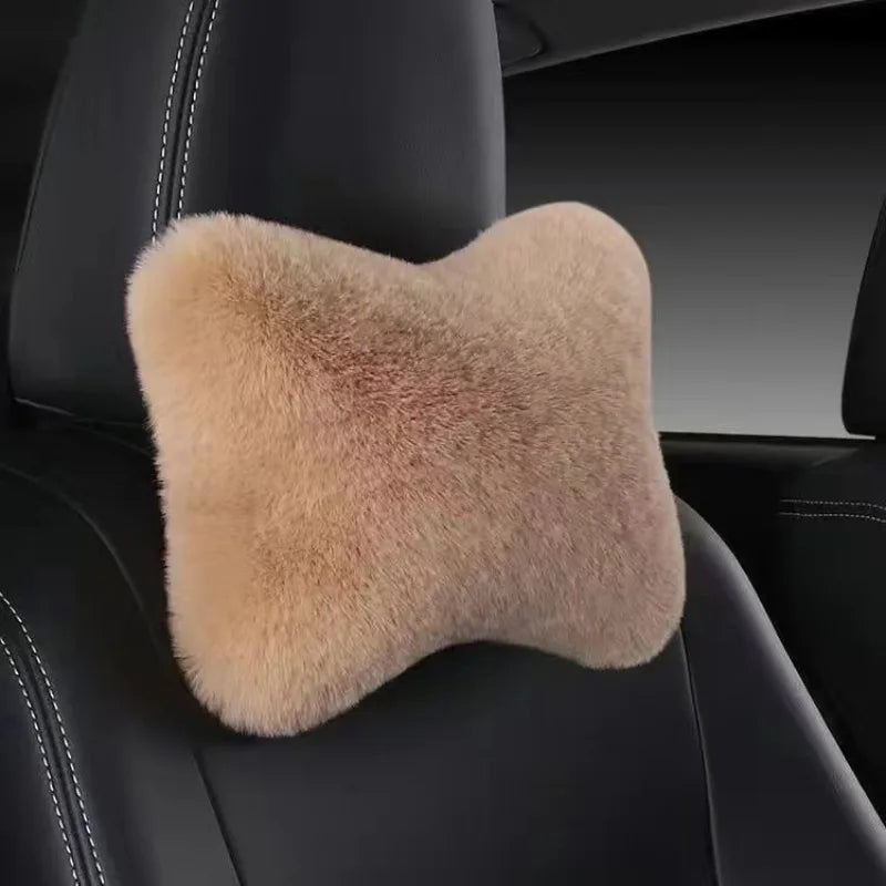 Rabbit Plush Car Headrest Pillow