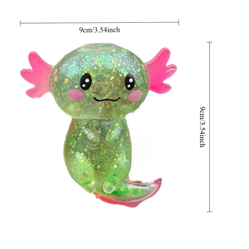 Colorful Salamander Maltose Squishy — Stretchy Axolotl Anti-Anxiety Toy