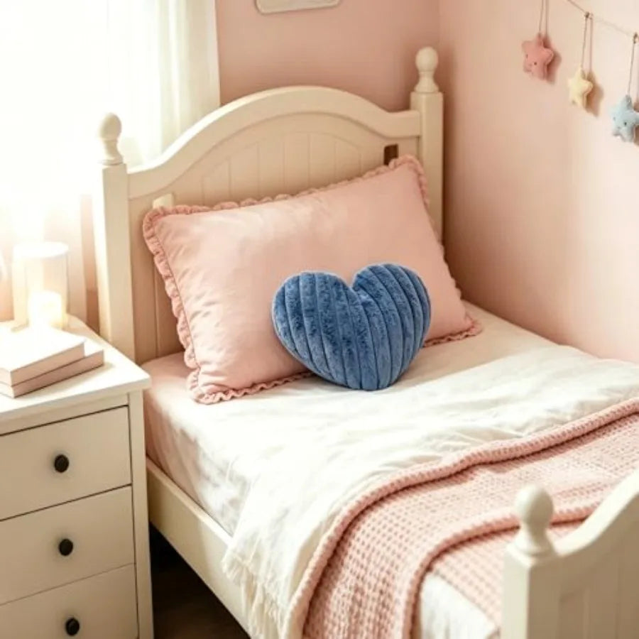 Heart-Shaped Faux Fur Pillow