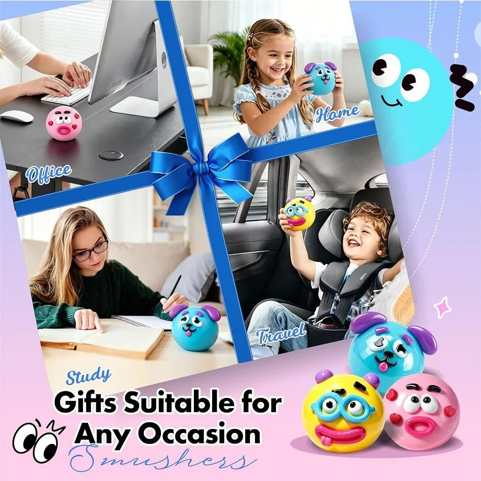 Dog Face Swap Squishy Blind Box — DIY Sensory Squeeze Toy