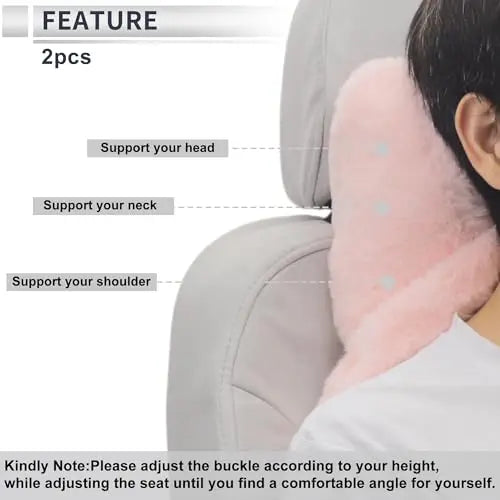 Pink Bow Memory Foam Headrest Pillow
