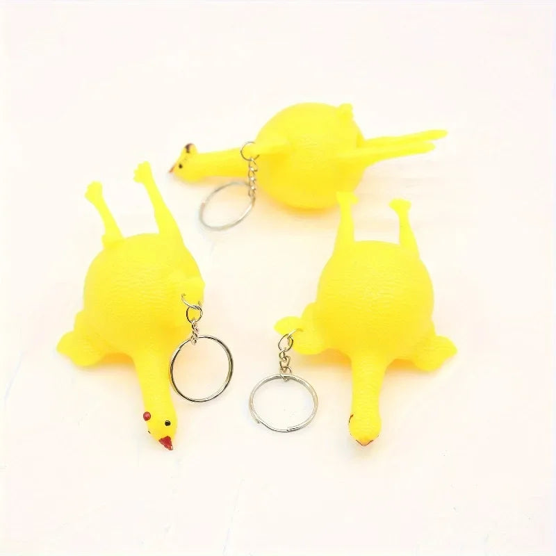 Squeeze Chicken Egg Keychain