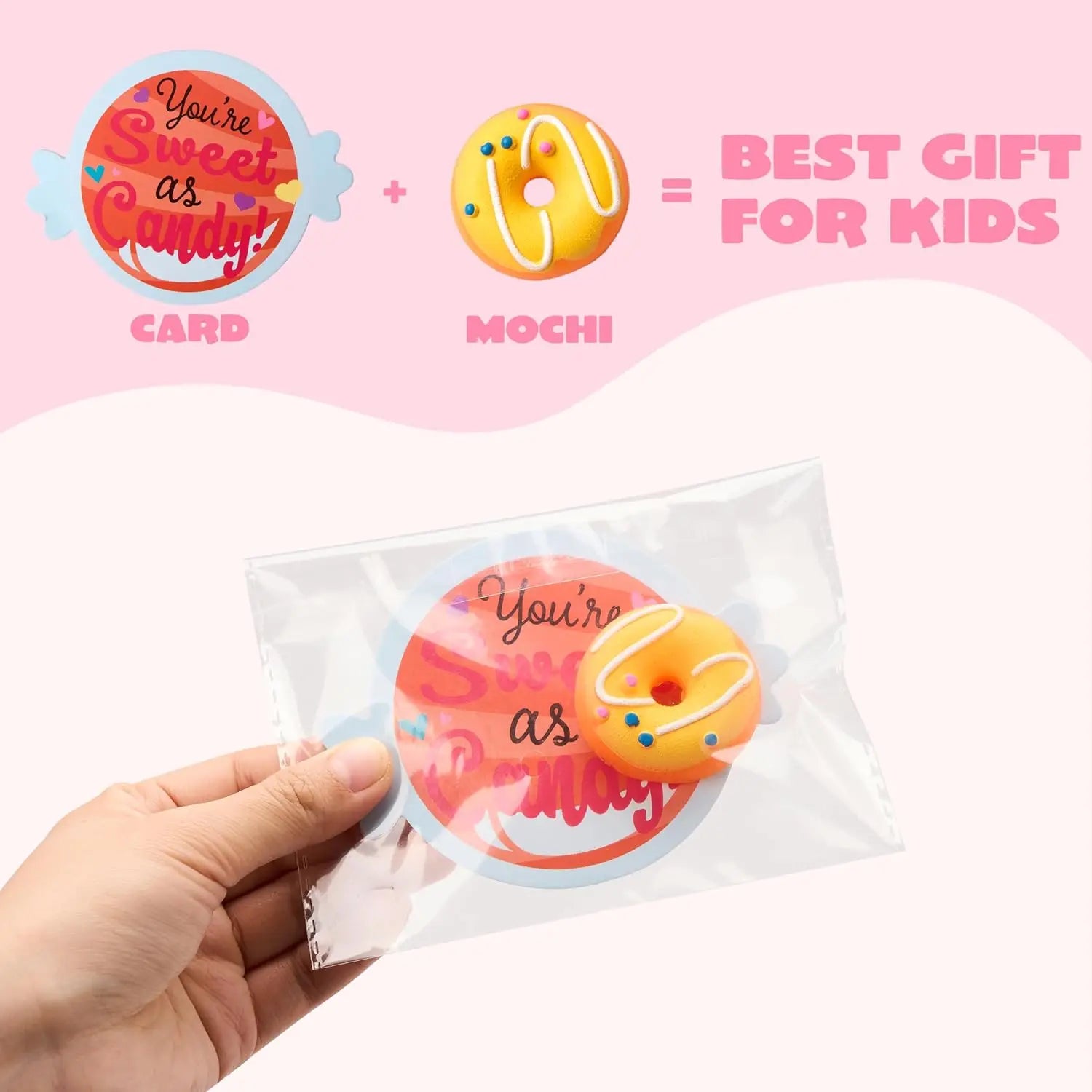 28-Pack Valentine's Day Gift Cards with Mochi Squishy Toys for Kids