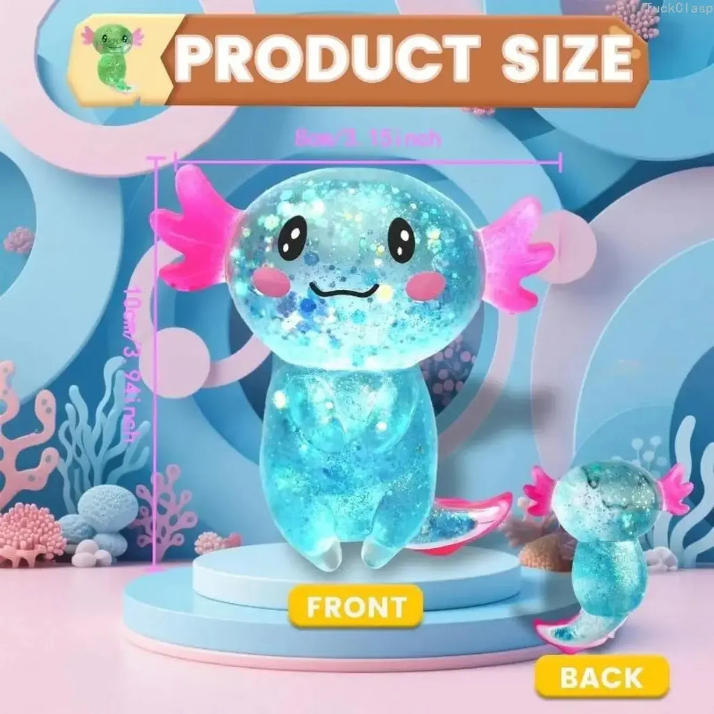Glitter-Filled Axolotl Squishy