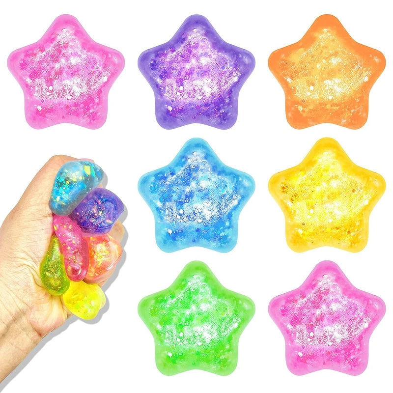 Aurora Axolotl Crystal Star Squishy — Stretch Toy