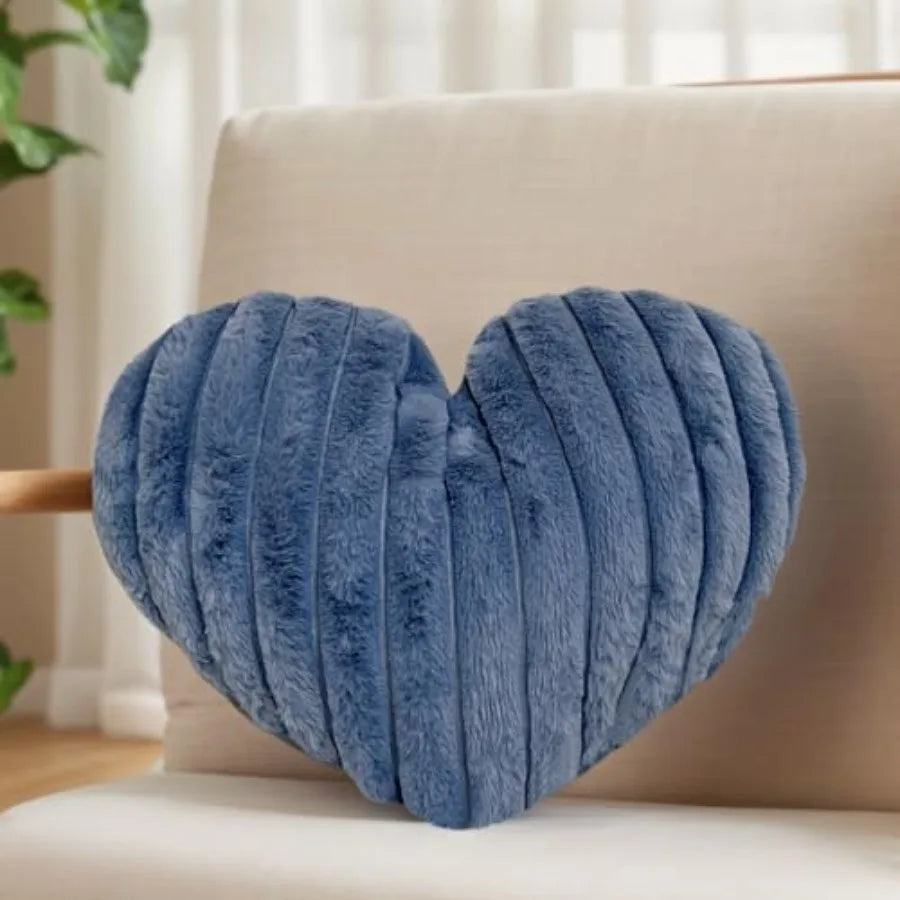 Heart-Shaped Faux Fur Pillow