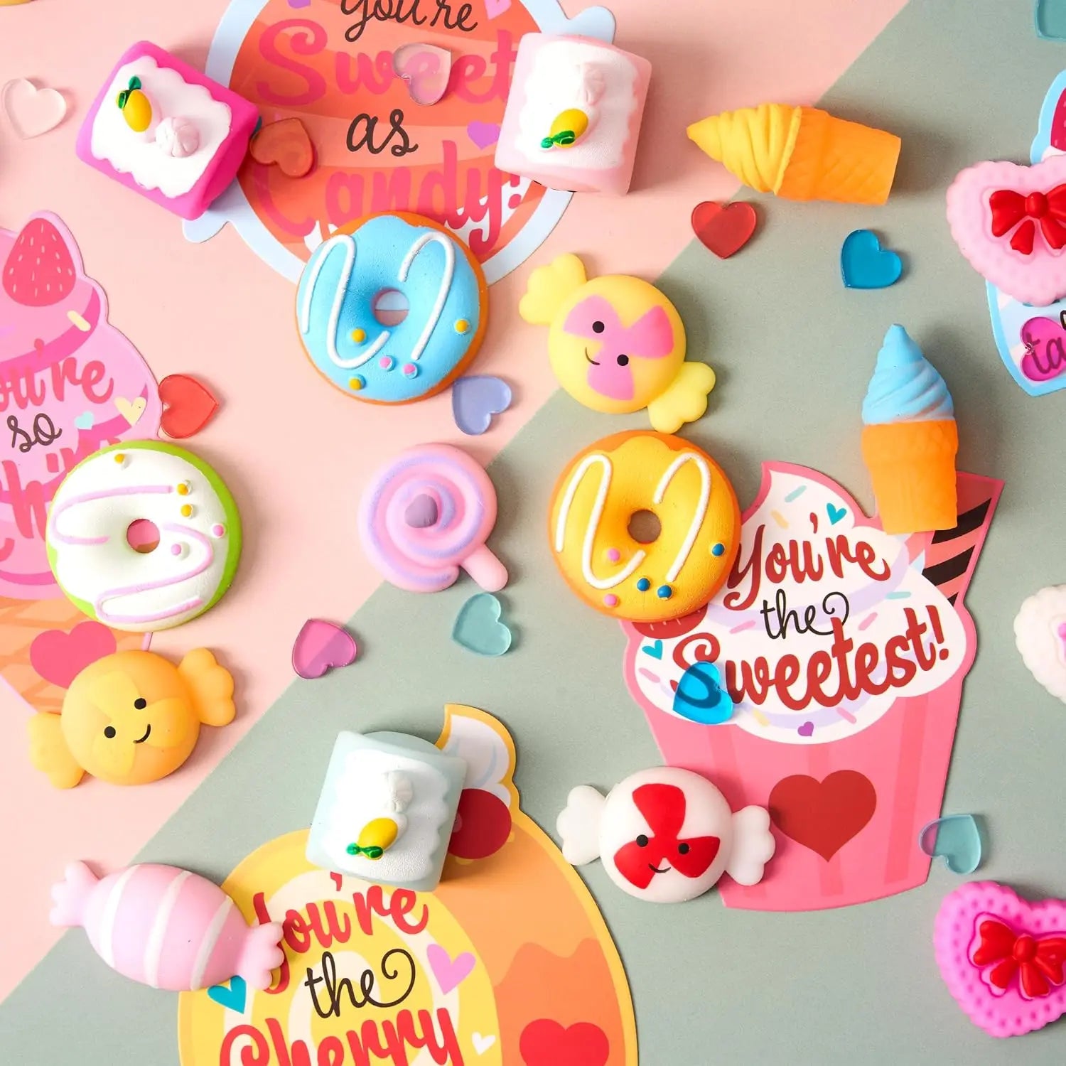 28-Pack Valentine's Day Gift Cards with Mochi Squishy Toys for Kids