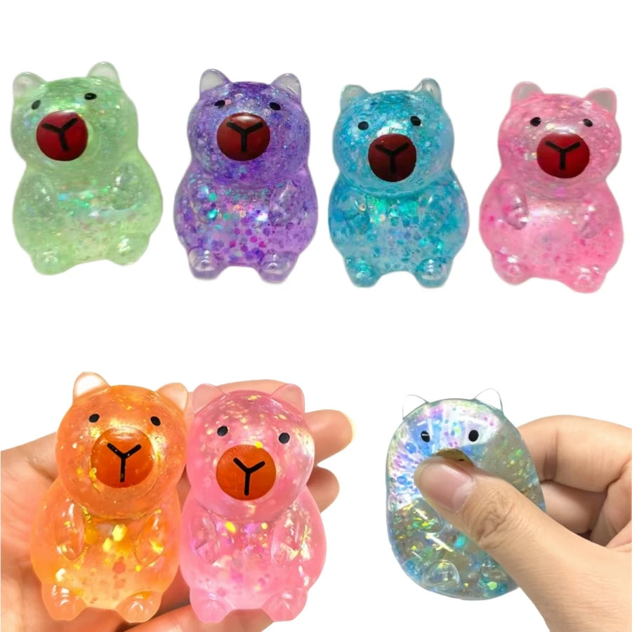Glitter Capybara Squishy Toy