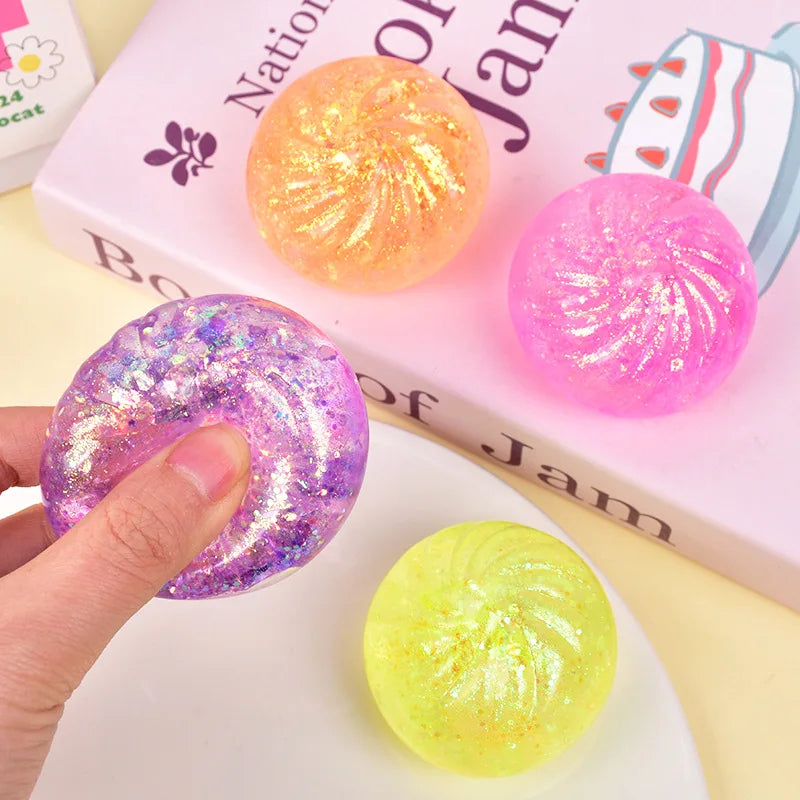 Wholesale Mini Glitter Dumpling Squishy Bulk Pack with Storage Box
