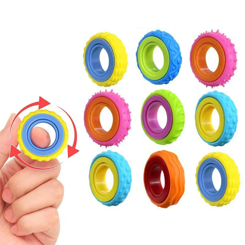 Fidget Rings Sensory Spinner Toy Set — 1/3/6/12 Pack for Kids & Adults