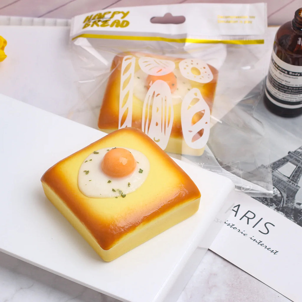 Fried Egg Toast Squishy — Slow Rising Novelty Toy