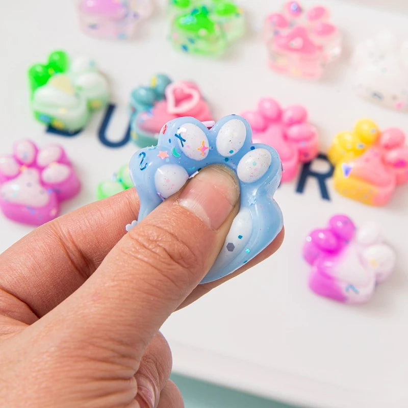 10-Pack Mini Cat Claw Plush Pinch Toys — Halloween Christmas Party Fillers