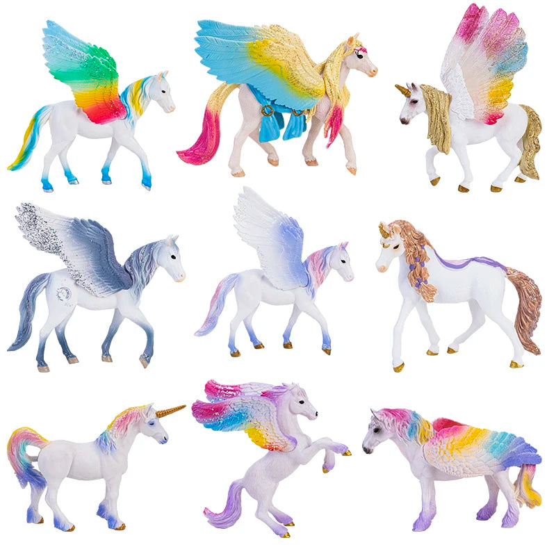 Classic Rainbow Pegasus Unicorn Figure