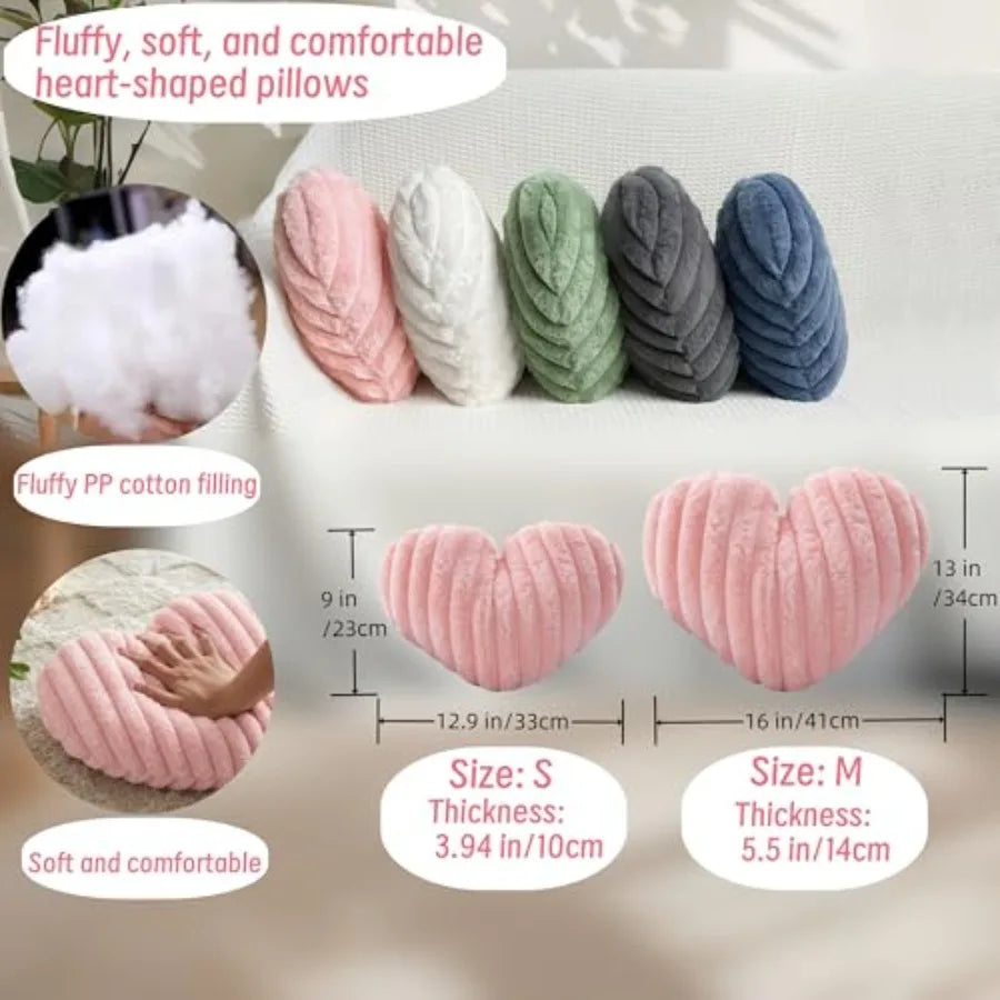 Heart-Shaped Faux Fur Pillow