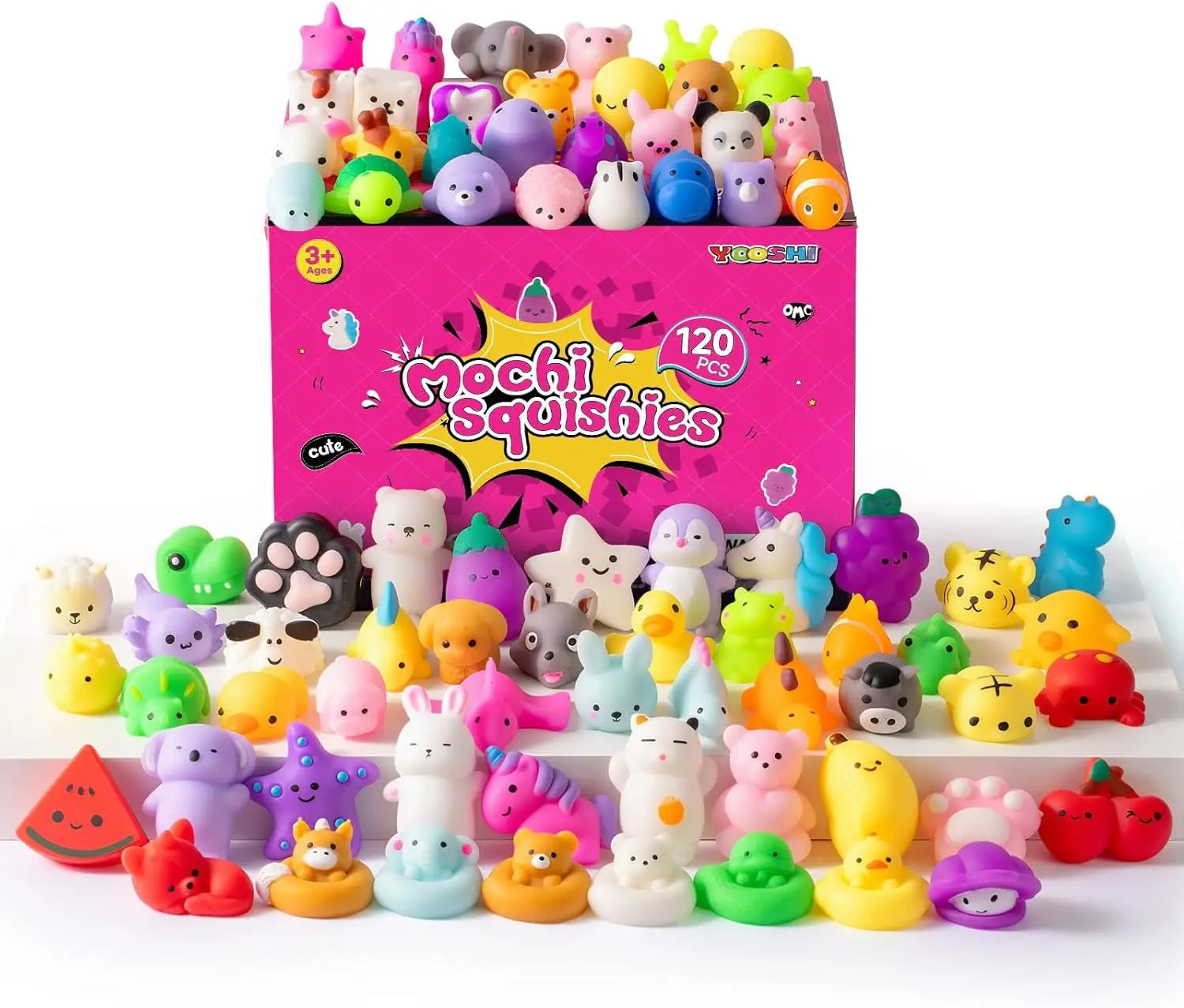 30-Pack Mochi Squishy Toys for Kids — Kawaii Mini Animal Squishies