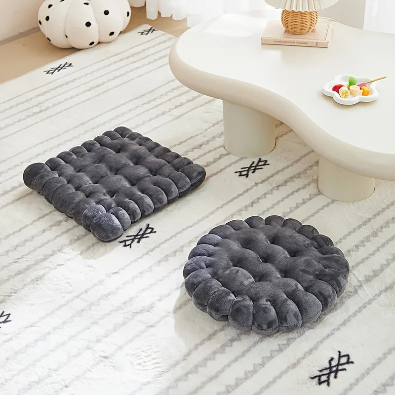 Biscuit-Shaped Plush Cushion