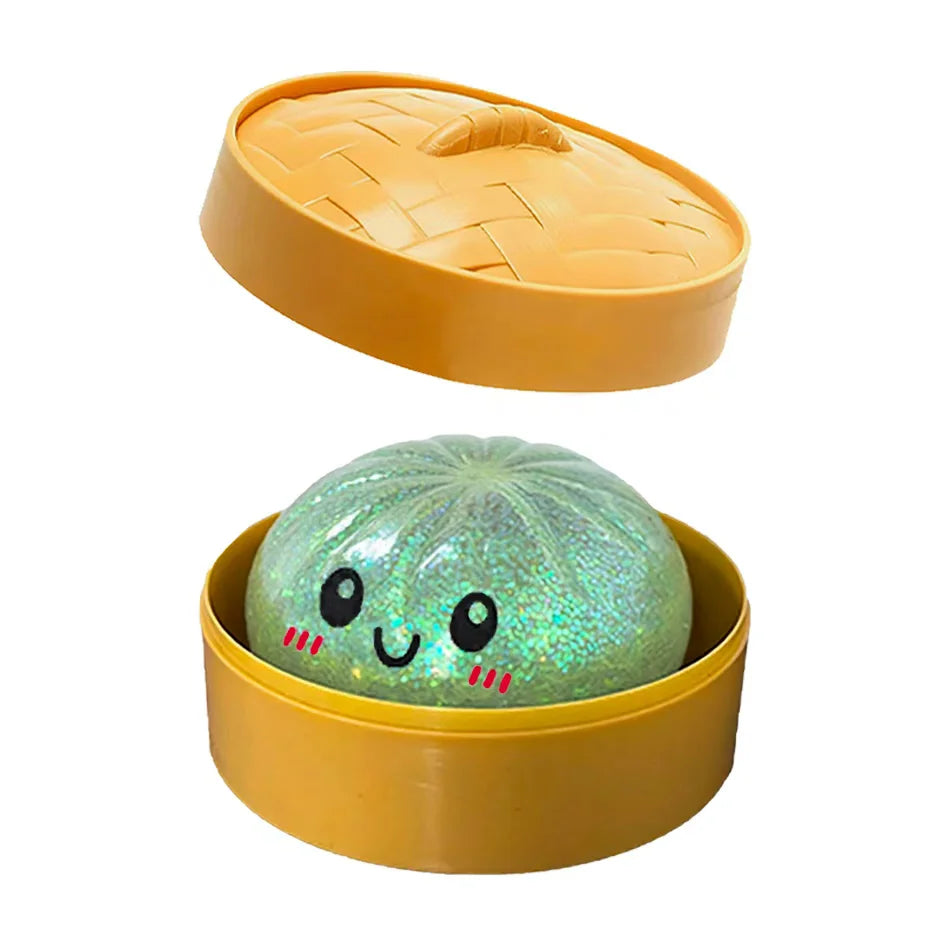 Wholesale 6 Styles Glitter Dumpling Squishy with Box — Bulk Party Gift