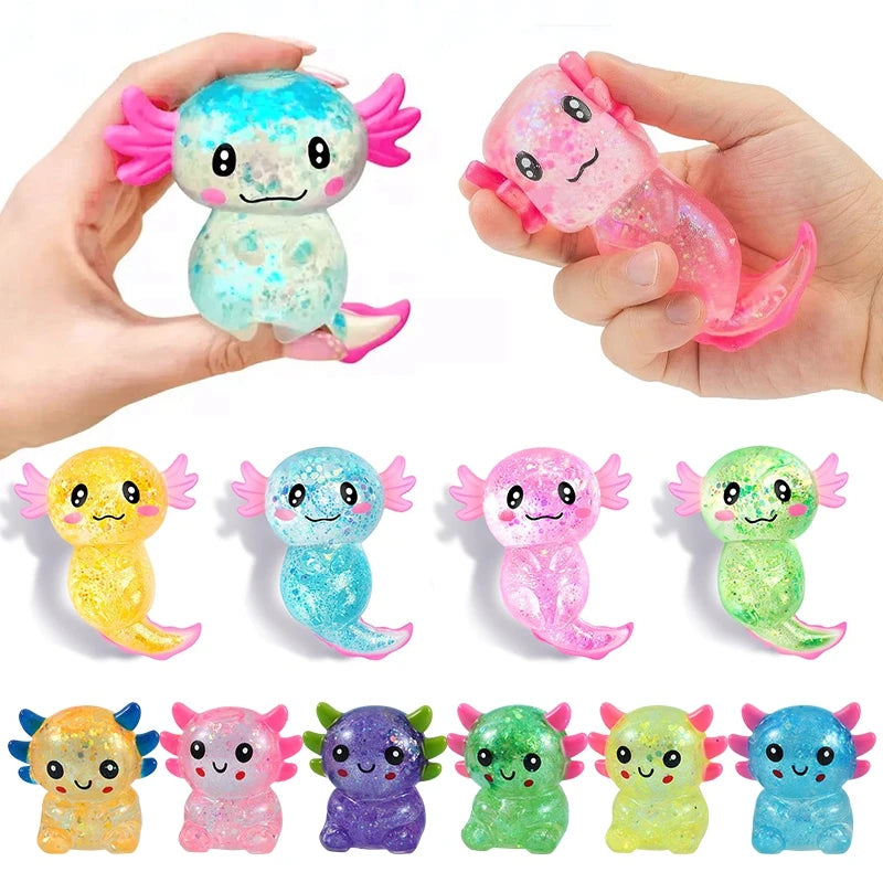 Aurora Axolotl Crystal Star Squishy — Stretch Toy