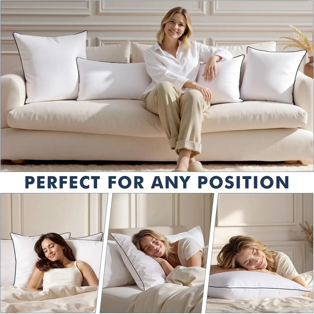 Goose Feather Down Euro Pillow Set (2-Pack)