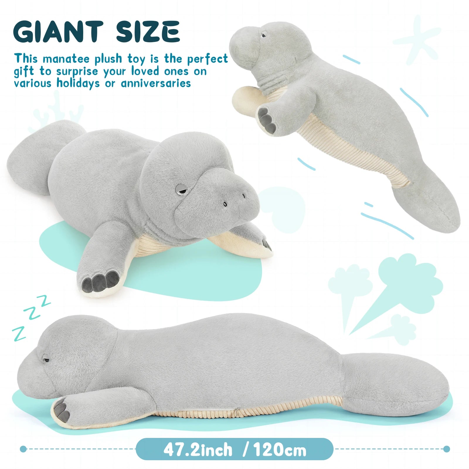 Large Manatee Plush Toy