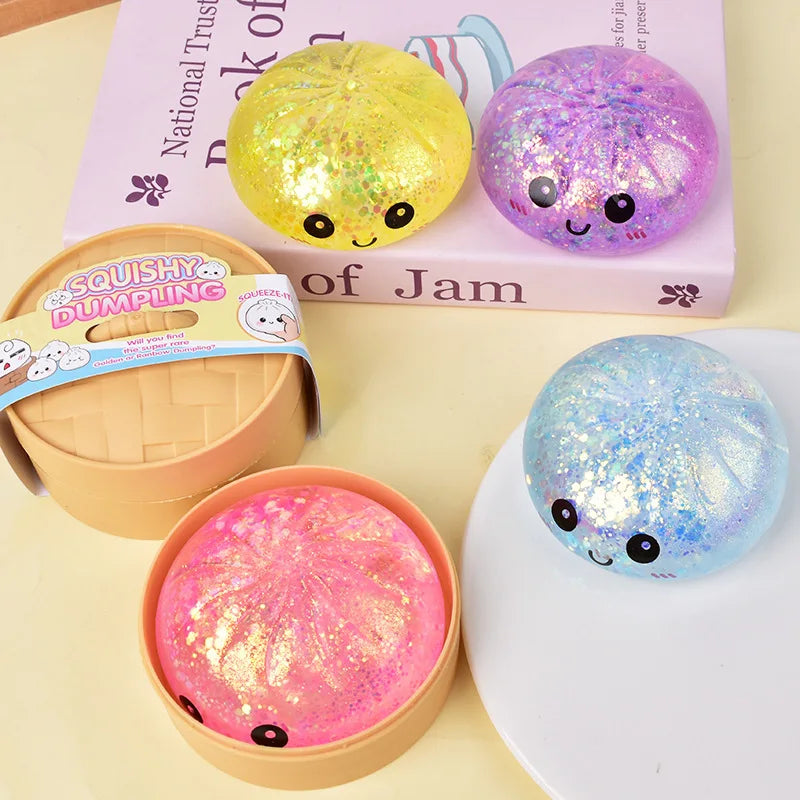 Hot Selling Glitter Dumpling Mochi Squishy — Collectible Party Gift