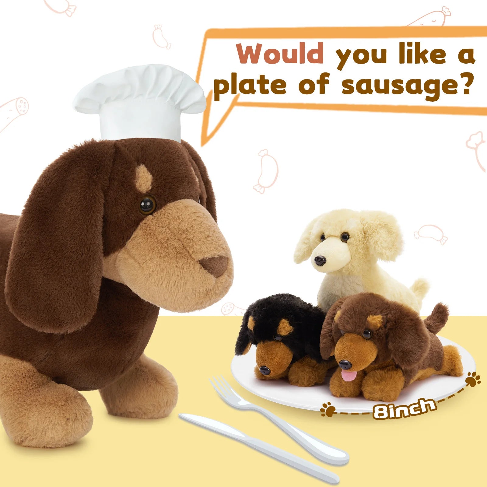 Dachshund Mommy & Puppies Plush Family Set