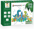 106 PCS Dinosaur Magnetic Tiles Set,Magnet Building Blocks Dino World Toys,TEM AUTHENTICATED,Magnet Tiles Animals for Toddlers B