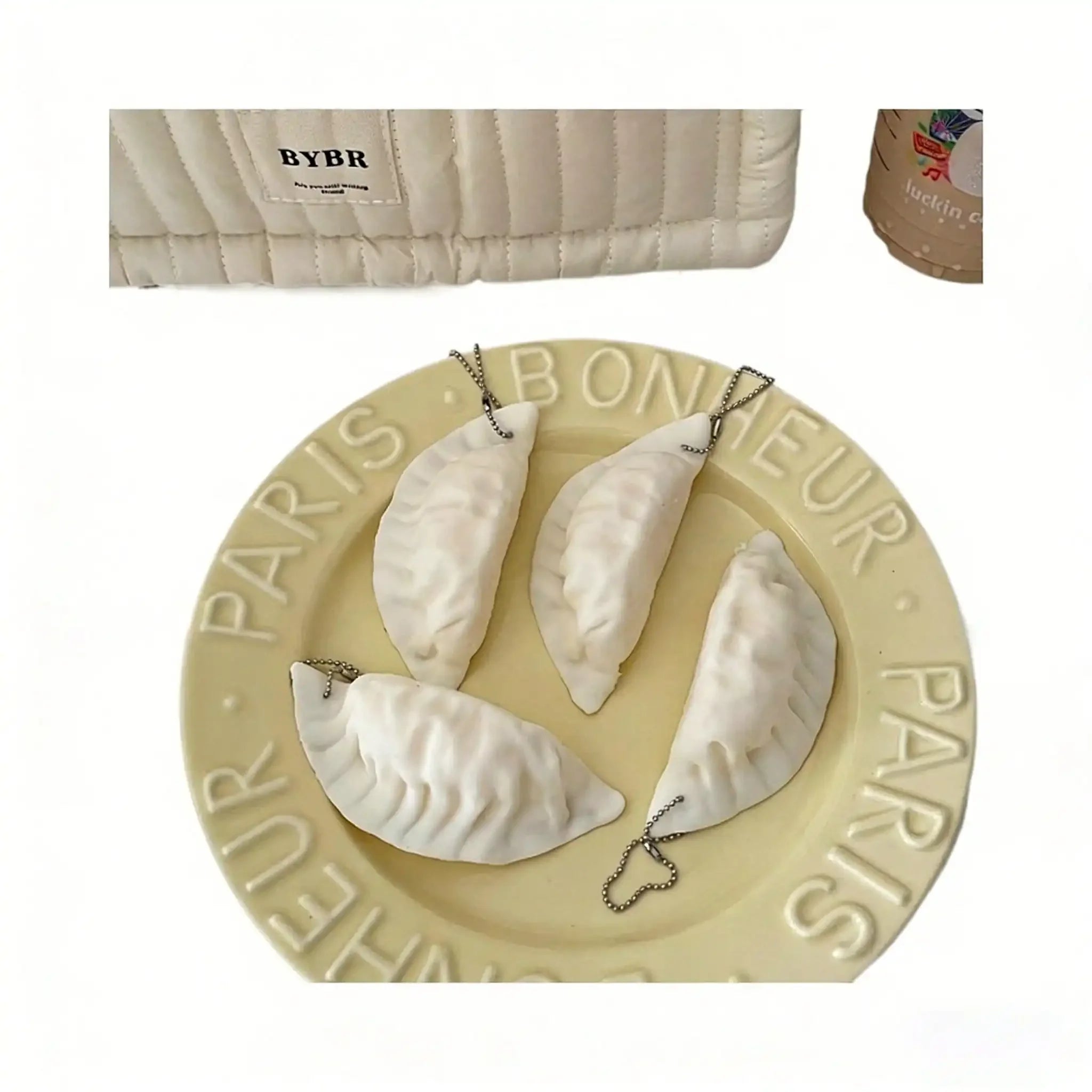 Realistic Dumpling Squishy — Bag Charm & Desk Toy