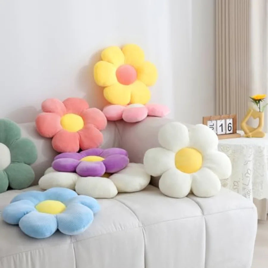 Daisy Flower Throw Pillow
