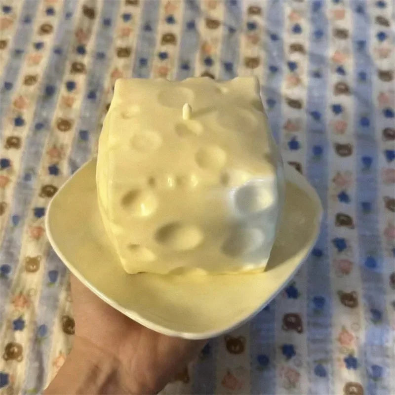Jumbo Cheese Cube Stress Ball — Shapeable ASMR Non-Bounce Fidget Gift