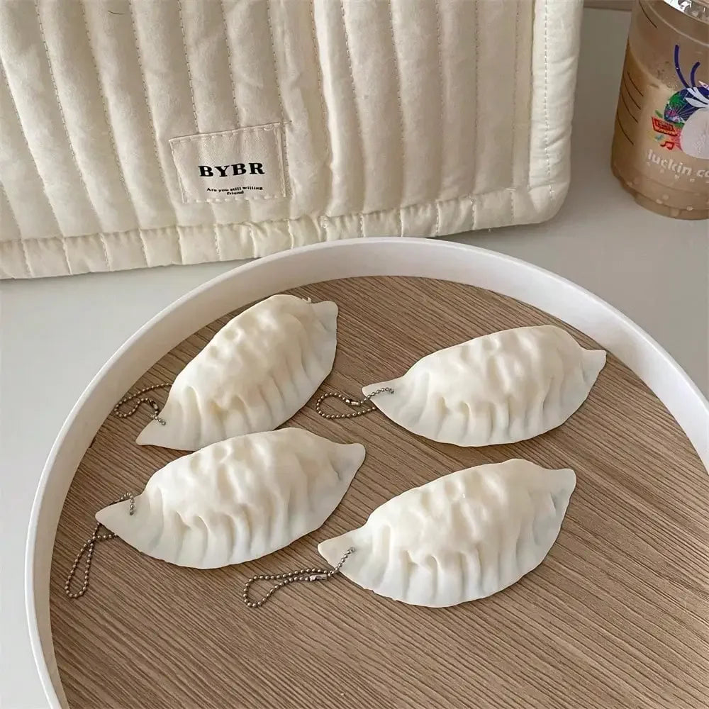 Realistic Dumpling Squishy — Bag Charm & Desk Toy