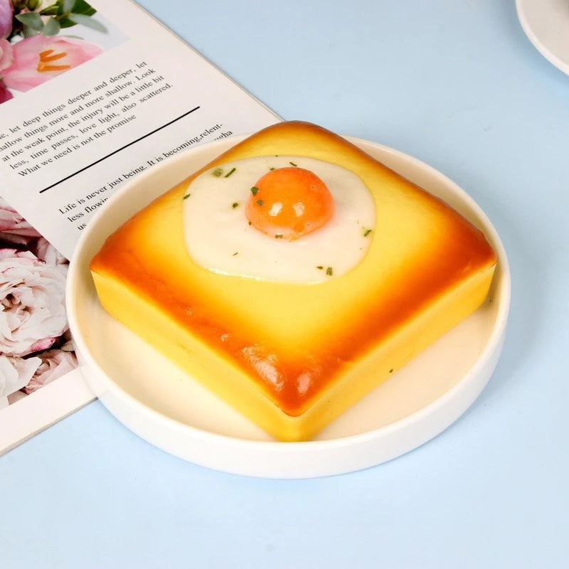Fried Egg Toast Squishy — Slow Rising Novelty Toy
