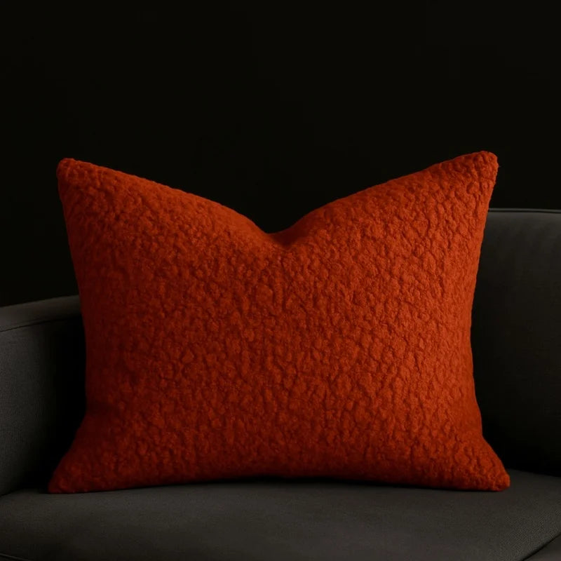 Sherpa Throw Pillow (Rust Brown)