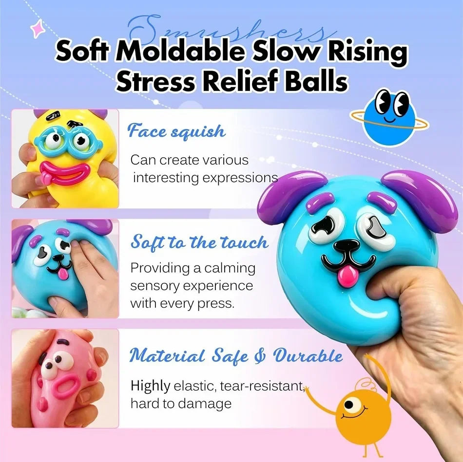 Dog Face Swap Squishy Blind Box — DIY Sensory Squeeze Toy